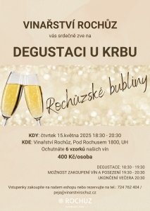 VSTUPENKA  na Degustaci u krbu "Rochůzské bubliny" 15.5.2025
